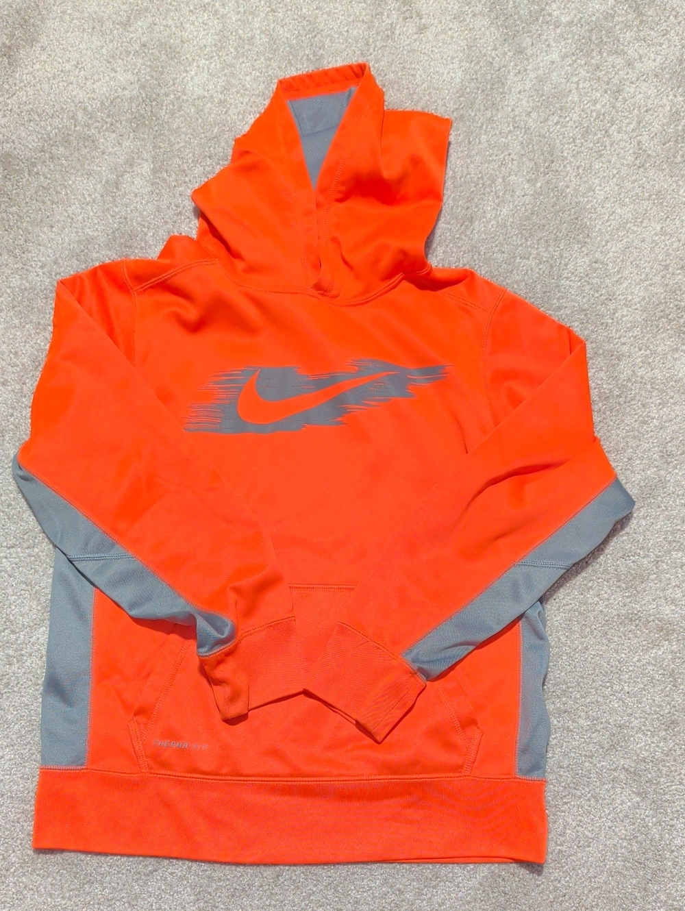 Nike Bright Orange Hoodie with Gray Swoosh & Accents